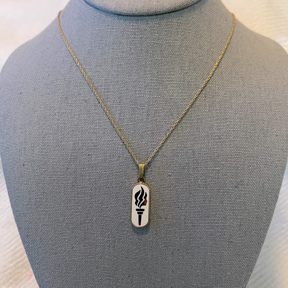 Vintage 14K Gold Plated IRI Mormon Emblem Necklace